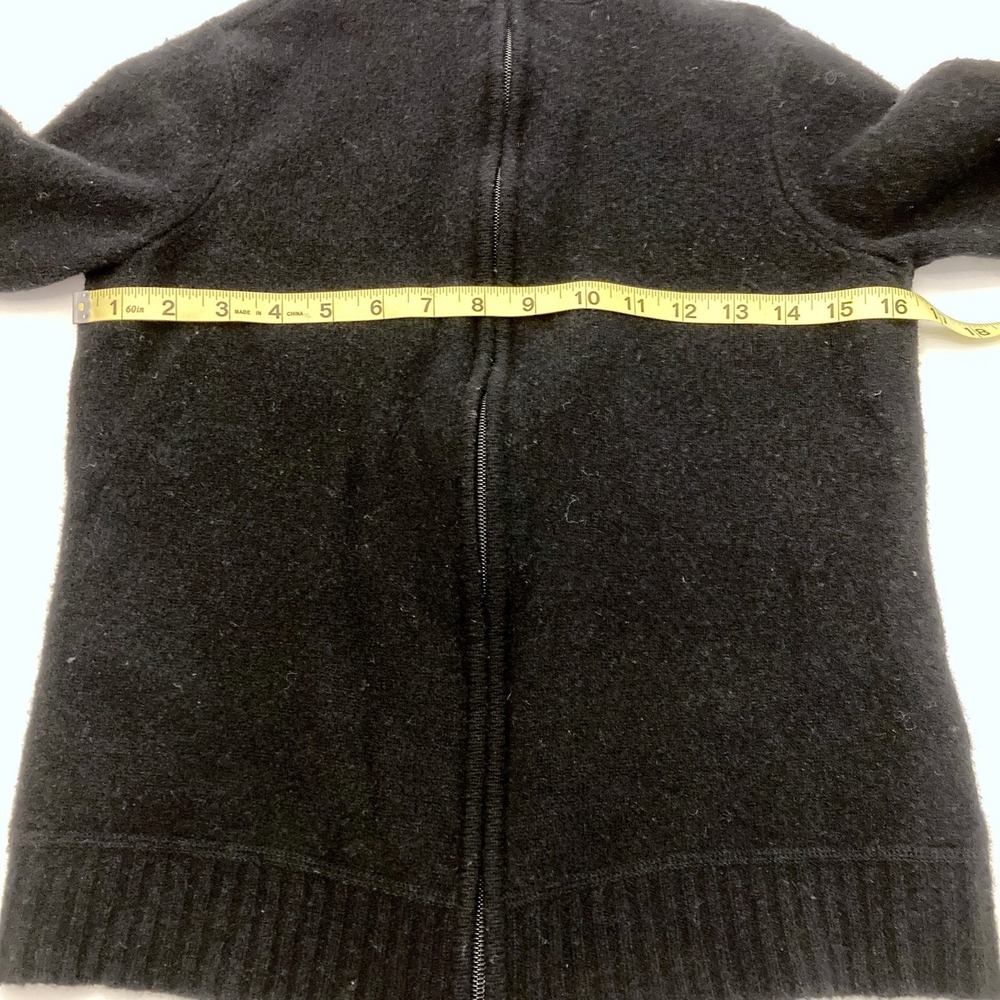 Pendleton Black 100% Wool Zip Up Cardigan Red Plaid Elbow Patches Womens Small - Picture 7 of 7